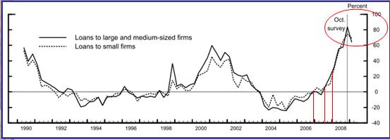 Source: Federal Reserve Board “The January 2009 Senior Loan Officer Opinion Survey on Bank Lending Practices”